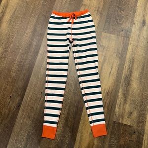 Hanna Andersson joggers womens size xs green orange pink stripes drawstring